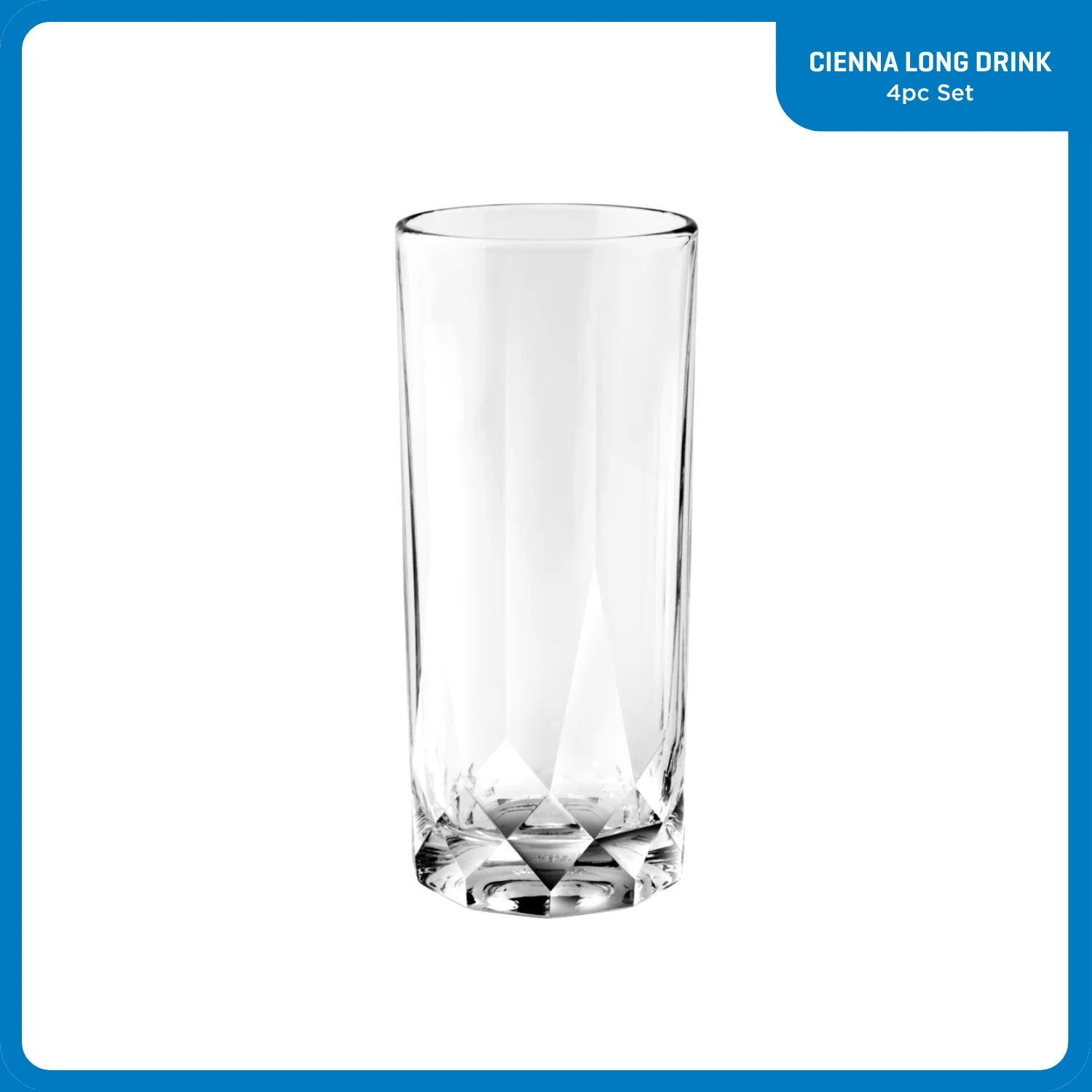 Ocean Glass Cienna Long Drink Glasses (4-Pieces), 14.5-ounce, dishwasher Safe - Image 2