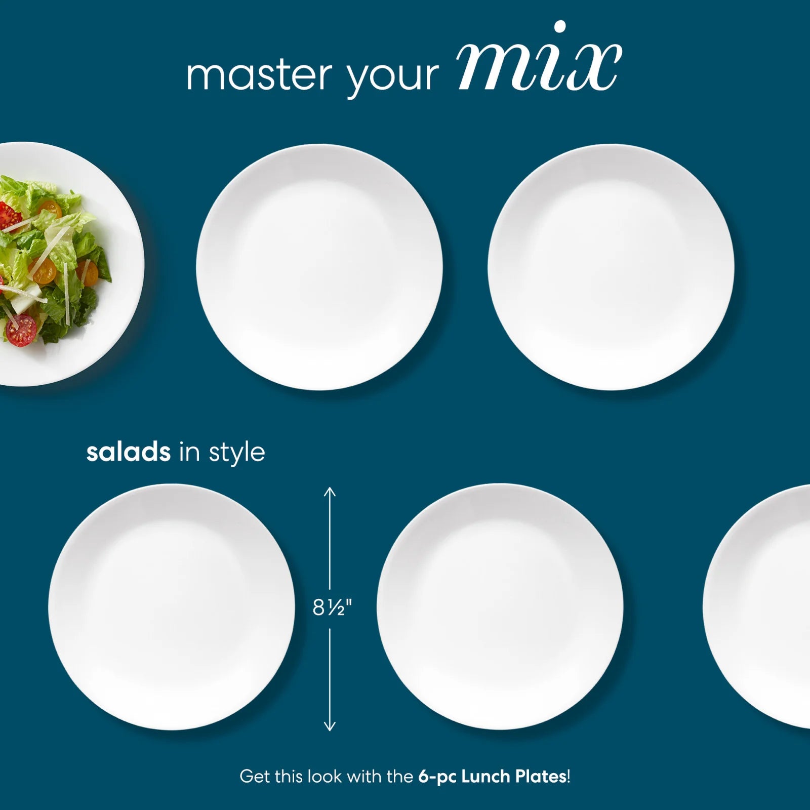 Winter Frost White 8.5 Salad Plates, 6-pack - Image 2