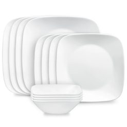 Square™ Pure White 12-piece Dinnerware Set, Service for 4