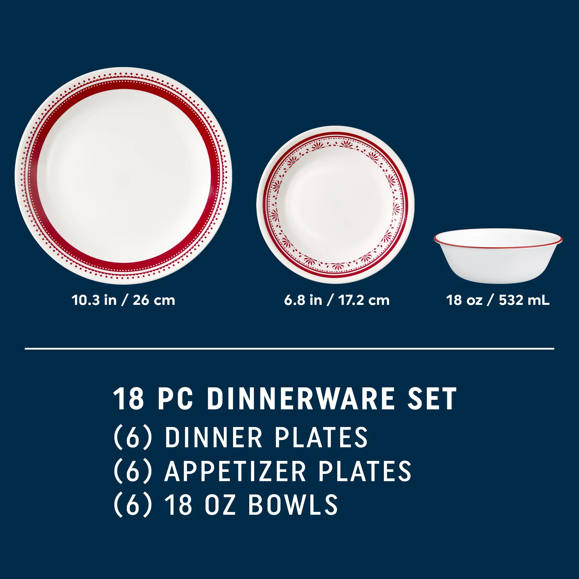 Sadie 18-piece Dinnerware Set, Service for 6 - Image 2