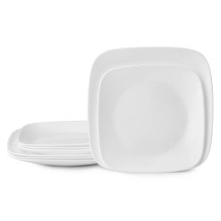 Boutique Vivid White 8-piece Dinnerware Set, Service for 4