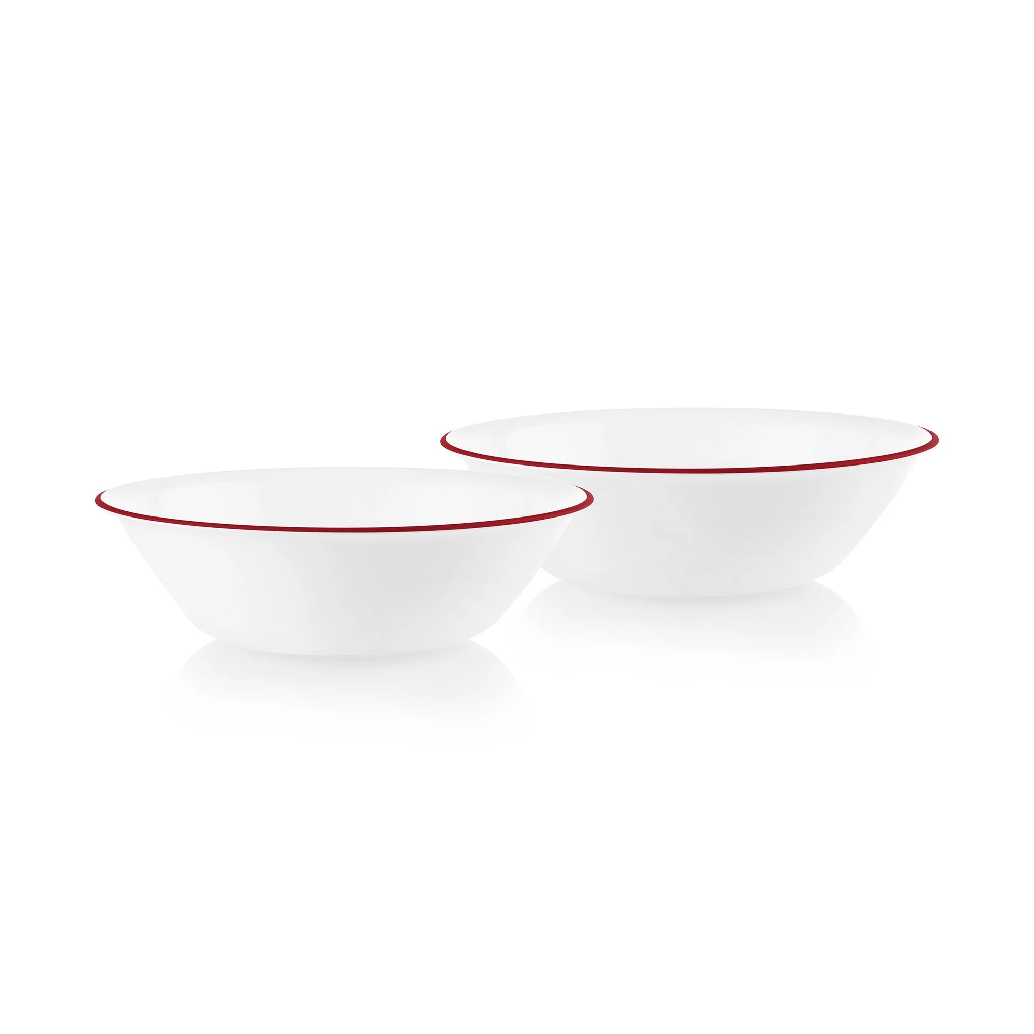 Radiant Red Banded 1-quart Serving Bowls, 2-pack
