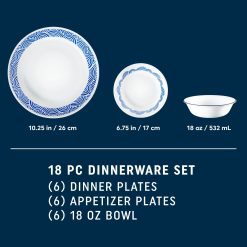Alternative view of Rolling Waves 18-piece Dinnerware Set, Service for 6