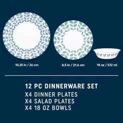 Alternative view of Global Collection Northern Pines 12-piece Dinnerware Set, Service for 4