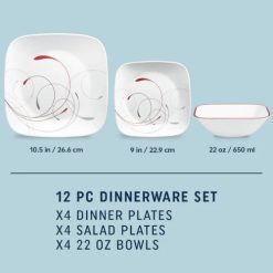 Alternative view of Square Splendor 12-piece Dinnerware Set, Service for 4