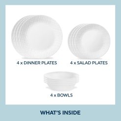 Alternative view of Linen Weave 12-piece Dinnerware Set, Service for4