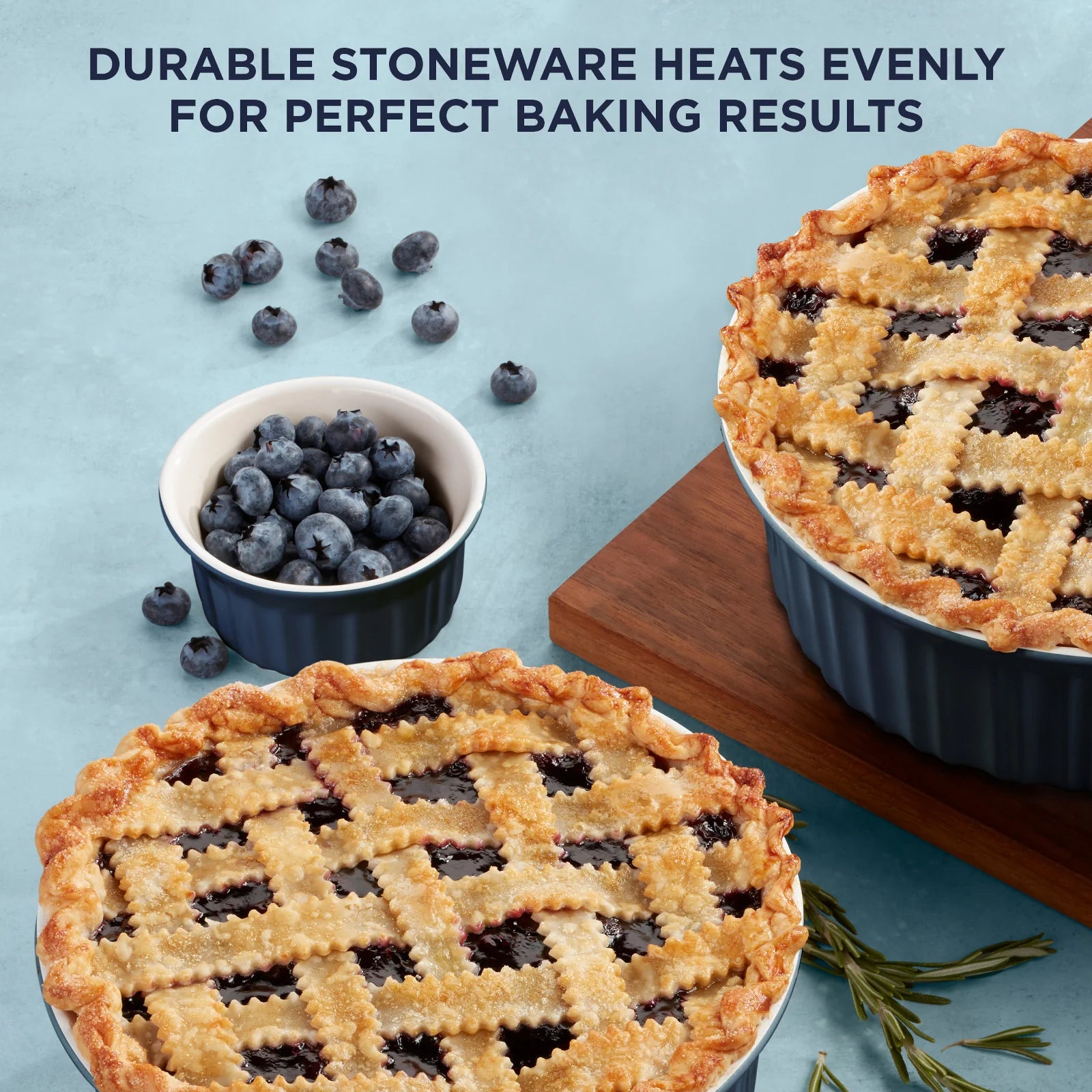 12-piece Oval Bakeware Set, Navy - Image 4
