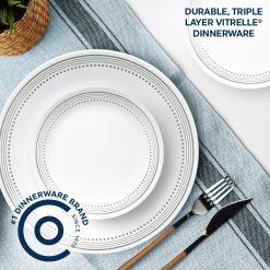 Alternative view of Mystic Gray 18-piece Mugless Dinnerware Set, Service for 6